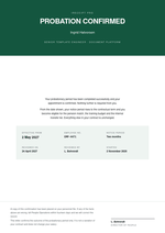 Probation confirmation letter template with the outcome set as a cover